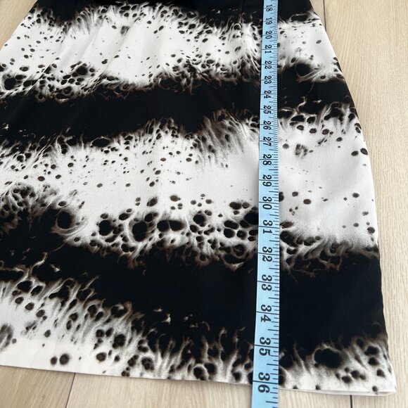 Jessica Simpson Christina Print Black White Watercolor Plunging Back Tunic Dress - Picture 13 of 15